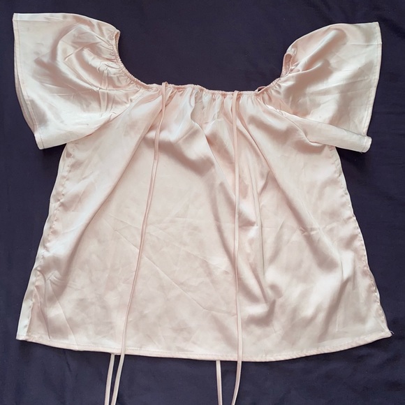 Forever 21 Pink Silky Satin Tie Top - Picture 4 of 6